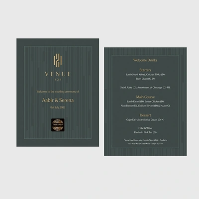  Wedding Menu